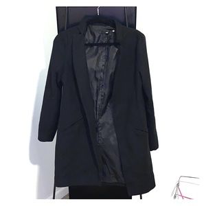 Long black blazer style coat